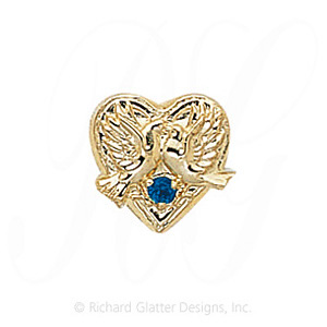 GS114 S - 14 Karat Gold Sapphire Slide 